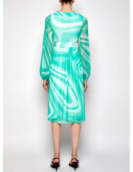 The Amalfi Stripe Wrap Silk Shirtdress